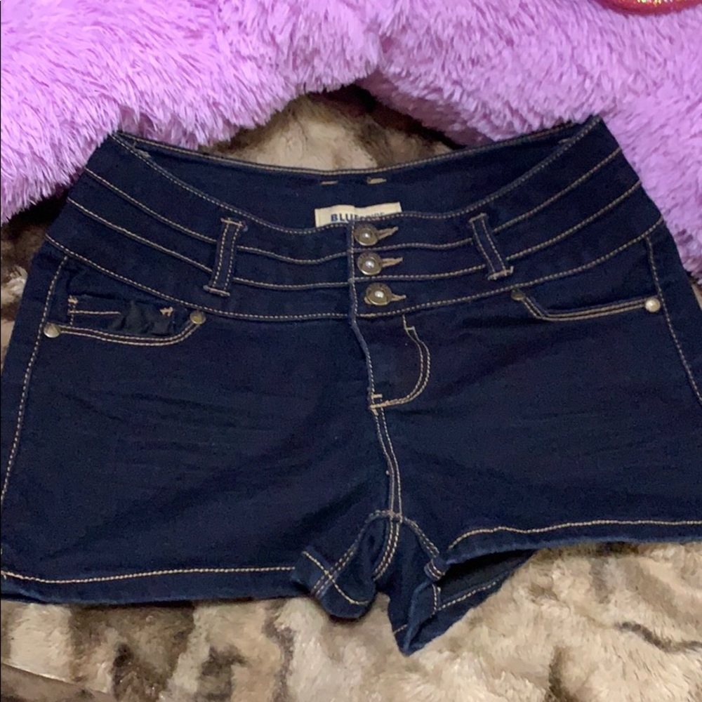 Blue jean stretchy shorts